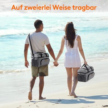 Термосумка LifeWit 23L для пікніка, пляжу, роботи та подорожей (темно-сірий)