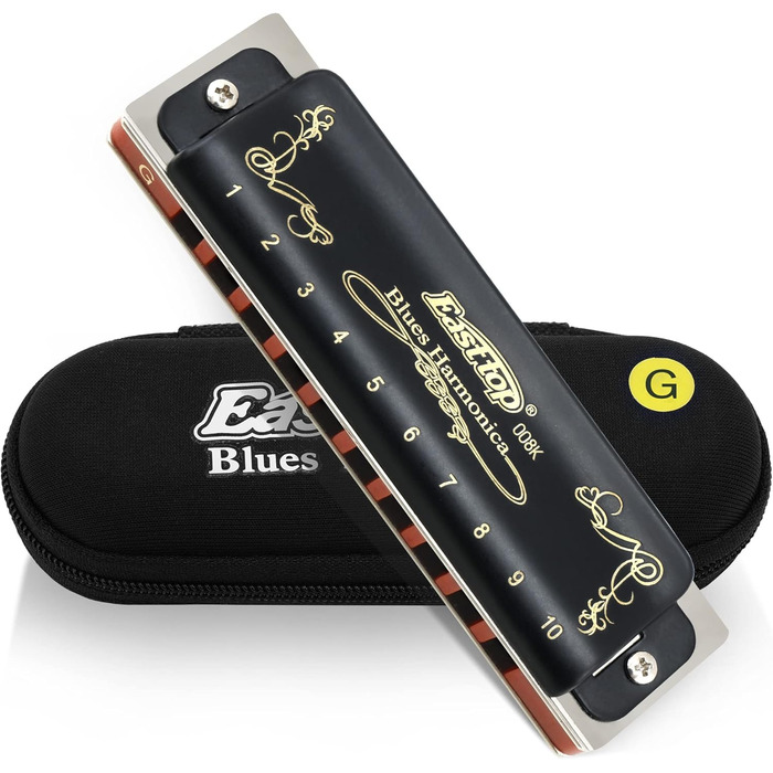 Гармошка губна East Top Diatonische Blues Harmonica T008K, тональність G - для професійних музикантів, початківців, дітей та як подарунок