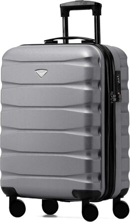 Чохол-валіза Flight Knight 56x45x25 см, жорсткий, ручна поклажа, сумісний з British Airways та Easyjet, сірий/чорний