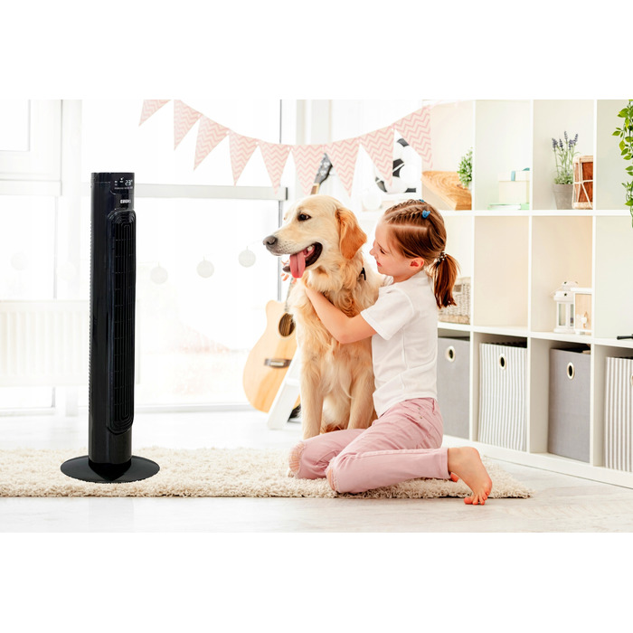 Колонний вентилятор EBERG AIRO85 XXL: безшумний підлоговий обдув з LED-дисплеєм та пультом керування