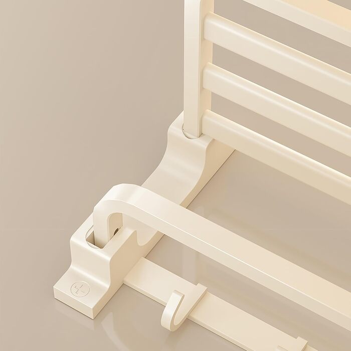 Тримач для рушників без свердління, матовий, самоклеючий, з 5 гачками, 58 см, алюміній (білий)