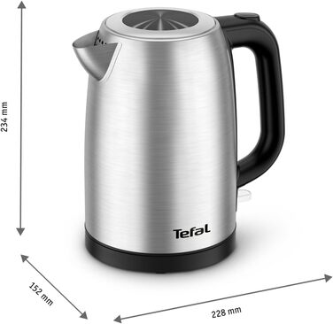 Електричний чайник Tefal KI1R0DE0 зі сталі, 1.7 л, 2200 Вт, з автоматичним вимкненням та фільтром від накипу