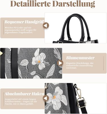 Стильна жіноча сумка-шопер на плече та ручках, чорний PU шкіра, для роботи, подорожей, школи