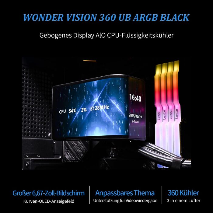 Рідинне охолодження процесора Thermalright Wonder Vision 360 UB ARGB White AIO, 360мм, з 6.67