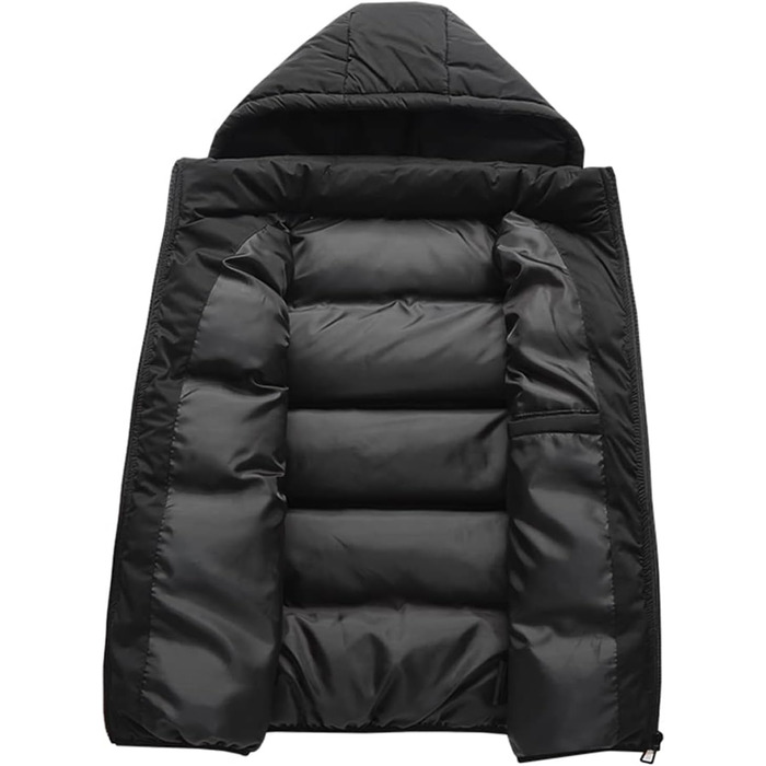 Чоловіча зимова жилетка Hathaway з капюшоном, тепла, без рукавів, на блискавці, чорна, XL