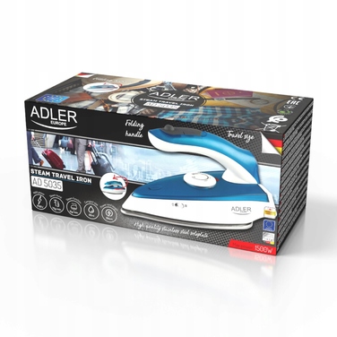 Потужна компактна праска для подорожей ADLER AD 5035, парова, зі складаною ручкою, 1700 Вт