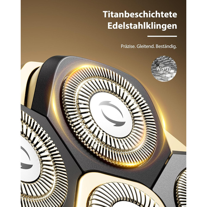 Машинка для стрижки волосся чоловіча електрична 5-в-1 Titan (Gold) IPX7, USB-C, LED-дисплей