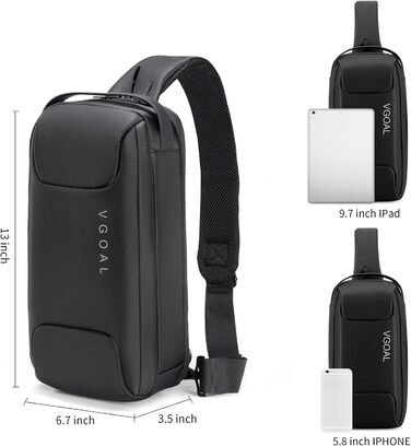 Чоловічий рюкзак VGOAL 6315-A Black – сумка-месенджер, для ноутбука