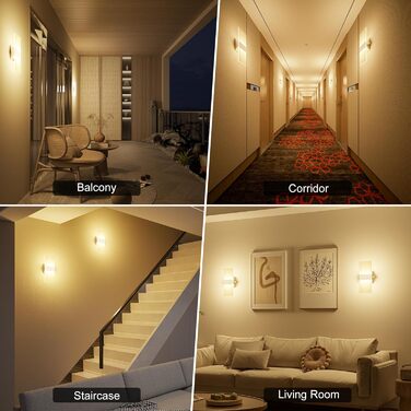 LED настінне освітлення ChangM 2 шт. 12W з вимикачем, диммер, акрил, тепле світло 2700K для дому, вітальні, спальні, сходи, коридору