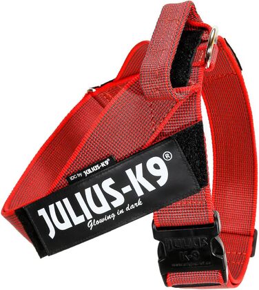 Шлейка Julius-K9 IDC® Color & Gray® для собак, велика (розмір 1), червоно-сіра