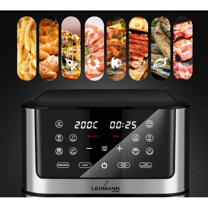 Аерофритюрниця Lehmann 8 л, 1800 Вт з вікном для перегляду
