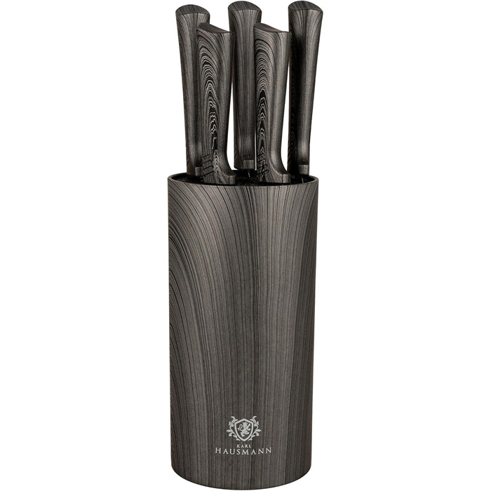 Набір ножів Karl Hausmann 5 предметів: ніж, підставка - кухонні ножі з нержавіючої сталі (сірий колір дерева)