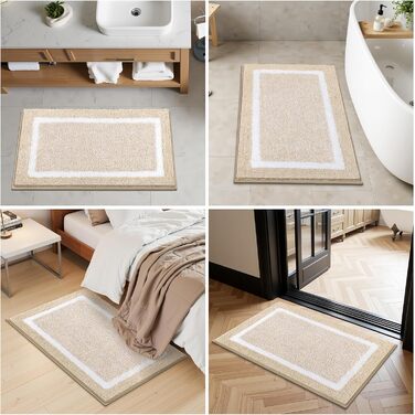 Килимок для ванної кімнати SHACOS: неслизький, м'який, швидковисихаючий, 50x80 см, бежевий