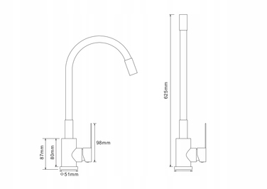 Змішувач для кухні Granite Sink FLEXAR, золотий