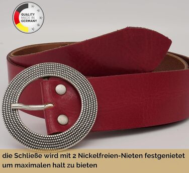 Жіночий шкіряний ремінь AnnaMatoni 4 см, Німеччина - вічний дизайн, натуральна шкіра, нікелева пряжка, червоний колір