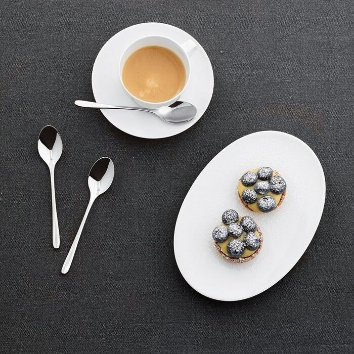 Sambonet 52553A37 Moka Spoon Set, 6-Piece, Moka Spoon Set for Coffee Enjoyment, Made of Stainless Steel 18/10, Grey