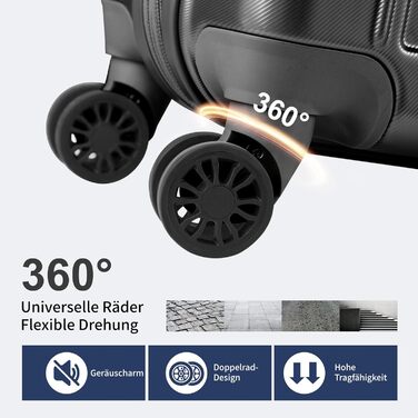 Набір валіз LALAHO 3 шт. з жорстким корпусом, великий дорожній набір валіз на колесах, ABS+PC, ручна поклажа, набір валіз з жорстким корпусом, м'ятно-зелений (чорний-2, набір валіз 2 шт.)