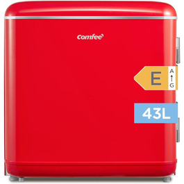 Холодильник Comfee RCD50RE2EURT(E) Retro, 47 літрів, червоний. Компактний міні-холодильник для дому, офісу, готелю. Енергоклас E