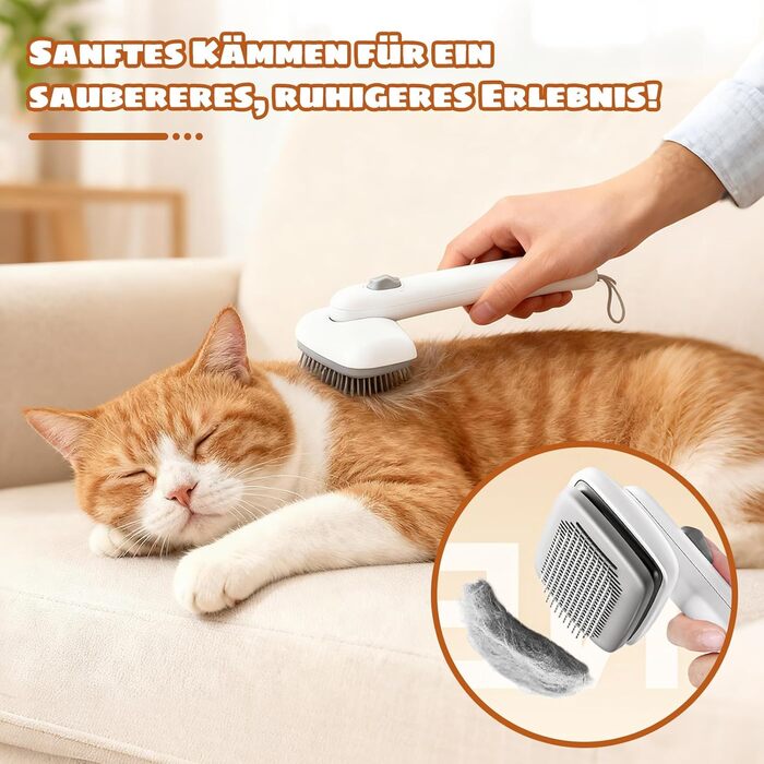 Щітка для тварин Piddy – самоочисна, для собак і котів, видаляє ковтуни, для довгої та короткої шерсті