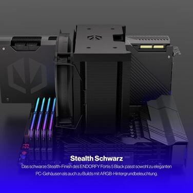 Система охолодження CPU Endorfy Fortis 5 Black з вентиляторами 140 мм та 120 мм, підтримка AM4, AM5, LGA1700, LGA1200, напівпасивний режим
