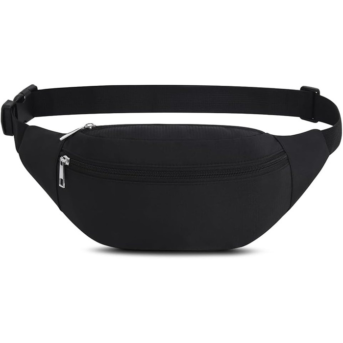 Чоловіча/Жіноча поясна сумка на пояс, бананка спортивна водонепроникна, бананка для бігу, туризму, прогулянок з собакою (чорна)