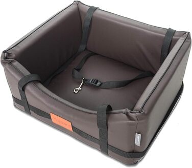 Автомобільний лежак для собак Mayaadi-Home з штучної шкіри, 65x55 см, коричневий