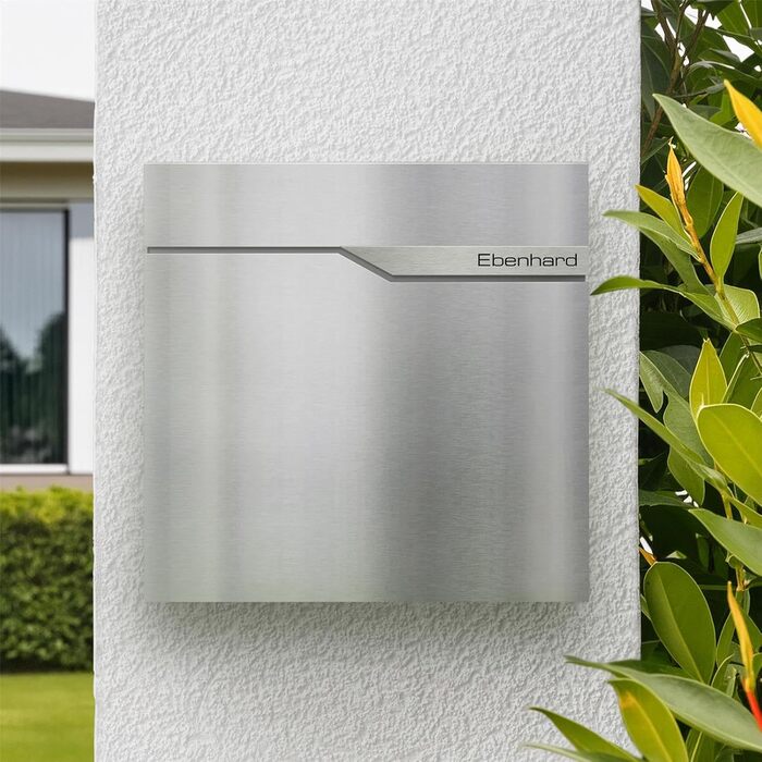 Поштова скринька Metzler® антрацит з газетницею та іменним шильдиком RAL 7016, вулична, з нержавіючої сталі, стійка до корозії та погодних умов, 37x37x10.5 см