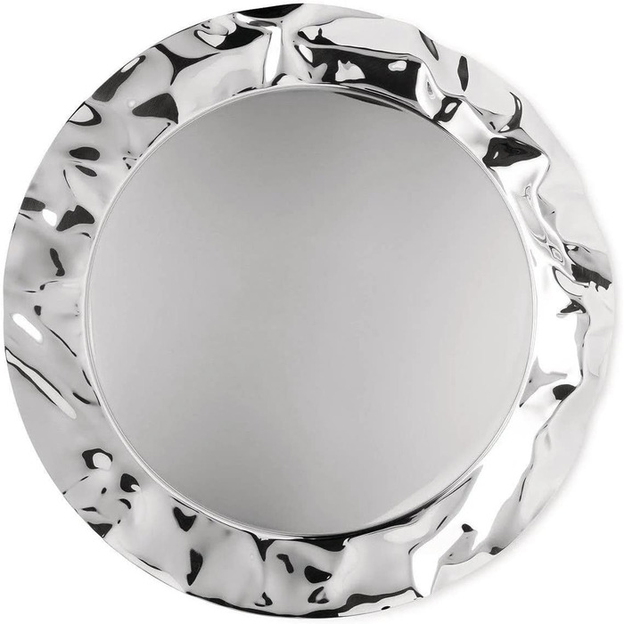 Alessi 90039 Round Tray, Stainless Steel, Silver, 7 x 44.5 x 14.5 cm, Units, 1.0