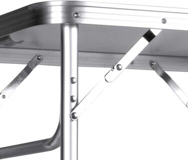 Складаний стіл для дітей 60 см, регульована висота, алюміній, для кемпінгу, саду, пікніка, грилю, подорожей (MDF стільниця, білий)