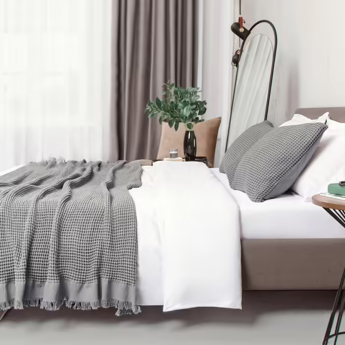 100% Cotton Pillowcases, Waffle Weave, 2-Pack, ultra-soft, cozy, and breathable, for Standard and King-size pillows, luxurious bed and pillowcases, durable and stylish, made in