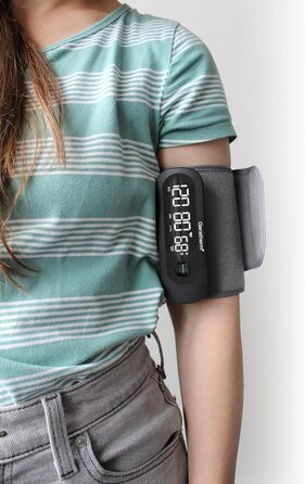 GERATHERM Cardio Connect – Цифровий тонометр на плечі з додатком та інтегрованою манжетою 22-32 см/Тонометр з визначенням аритмії/Вимірювач артеріального тиску