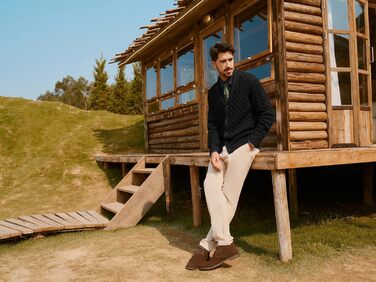 Кардиган чоловічий PJ PAUL JONES з коміром-шарфом, великий в'язання, чорний