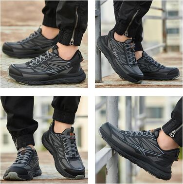 Черевики робочі чоловічі/жіночі, захисні черевики зі сталевим підноском, легкі, дихаючі, розмір EU 37-46, сірий, 44 EU