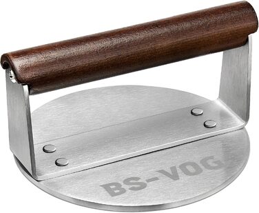 Пресс для бургера з нержавіючої сталі з дерев'яною ручкою, 15.24 см - Burger Smasher для смаження м'яса, стейків, бекону, подарунок