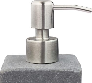 Дозатор для мила Relaxdays, 200 мл, сірий, наповнюваний, для ванної, туалету, кухні, з нержавіючої сталі