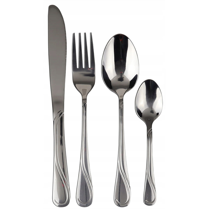 Набір столових приборів Kinghoff на 72 предмети для 12 осіб, метал, глянцевий