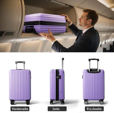 Набір валіз 3 в 1, жорсткий корпус, темно-зелений (з темно-зеленим та світло-фіолетовим)