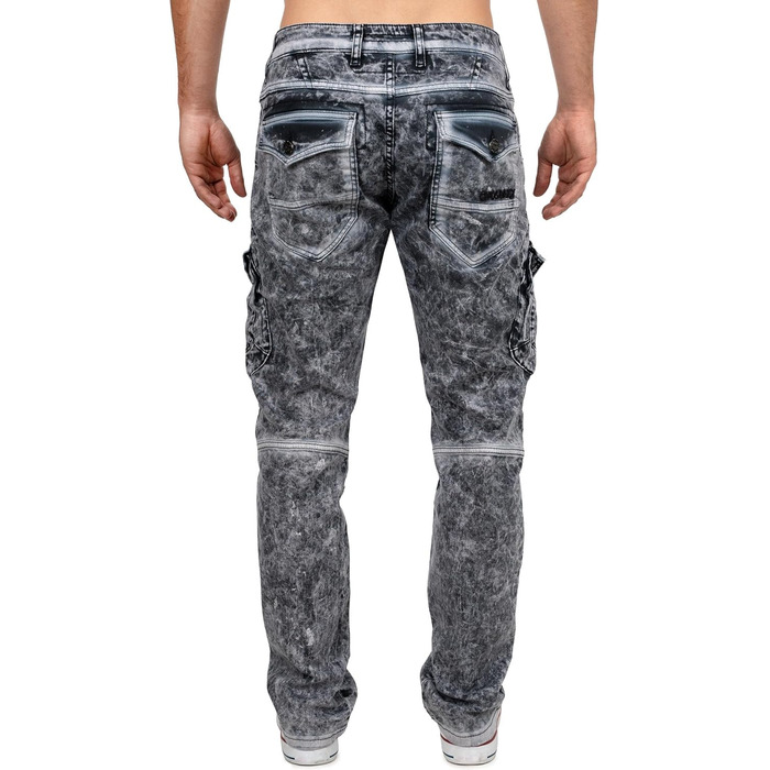 Чоловічі джинси Cipo & Baxx Slim-Fit, Biker, Чорні (31W/34L, Розмір 39) з ефектом Destroyed та стразами