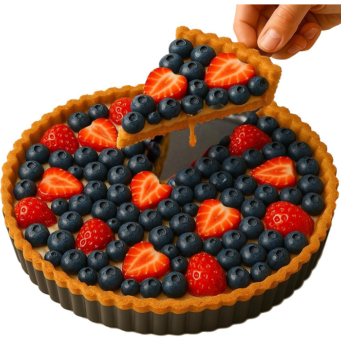 Форми для тартів Yamteck Tarteform 10см, 6 шт. З підйомним дном, антипригарне покриття, вуглецева сталь. Для тартів, пирогів, випічки, сімейних обідів та свят. Розмір 10х2 см, 6 шт. (28*3 см)