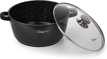 Набір каструль CosyChef Leia 28 см, 2 шт., з антипригарним покриттям та скляною кришкою, для всіх типів плит, індукційна, PFOA-free