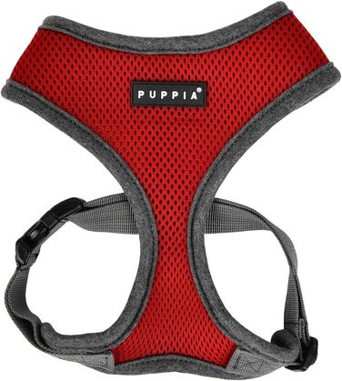 М'яке собаче нашийник Puppia Soft Harness II - комфортний та регульований, для собак середніх та маленьких порід, винний колір, розмір M