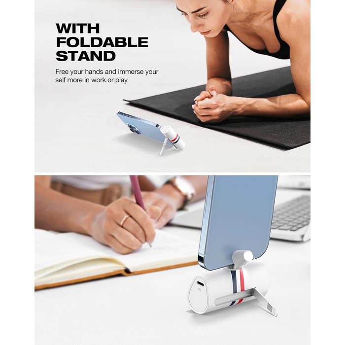 Power Bank VIYISI 5000mAh 20W з бездротовою зарядкою та LED-дисплеєм, сумісний з iPhone 14/12/11/X/8 та ін. (Білий)