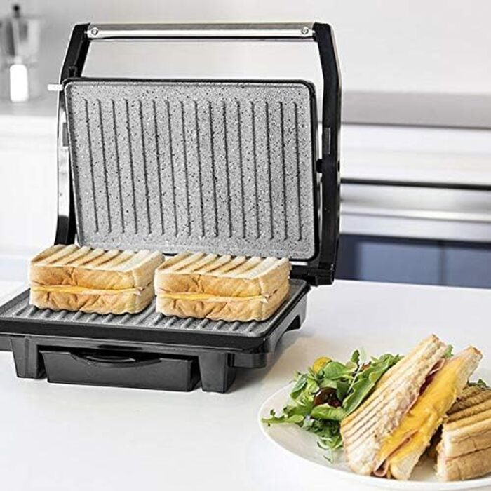 Cecotec Rock'n Grill 1000W Electric Grill with RockStone Non-Stick Coating - Stainless Steel