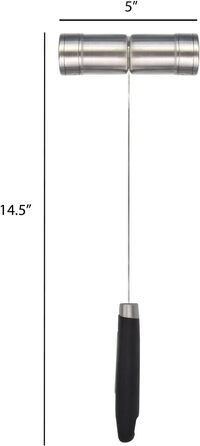 Jim Beam stainless steel salt and pepper shakers with long, soft handles, large, silver-colored