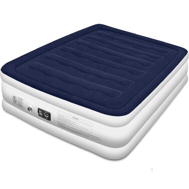 Надувний матрац для гостей з електронасосом, швидко надувається (1.5-3 хв), флоксовий, подвійний - Self-Inflating Air Mattress