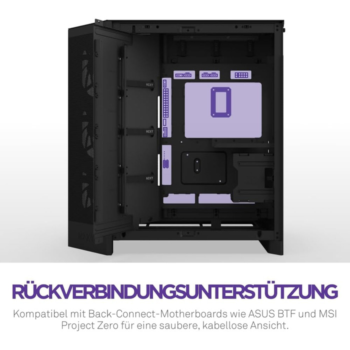 NZXT H9 Flow 2025 – великий корпус для ПК Mid-Tower з двома камерами, чорного кольору. Підтримка 3 x 140мм та 1 x 120мм вентиляторів, радіатор до 420мм, загартоване скло, готова підключення ззаду.