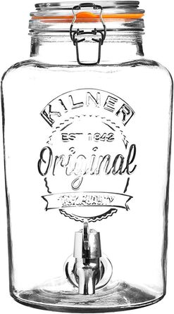 Диспенсер для напоїв Kilner з краном, скло, прозорий, 5 л, 18,2x25,4x31,5 см