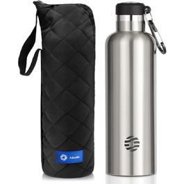 FEIJIAN FJbottle 316 Stainless Steel Vacuum Insulated Water Bottle 750ml/1000ml with Carabiner, BPA-Free Bottles, Leak-Proof Sports Bottle for Sports, Work, and Travel (750 ml)