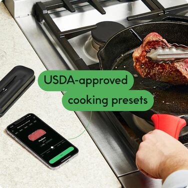 Chef iQ Smart Thermometer Add-on №2: Bluetooth/WiFi, моніторинг 2 продуктів, для гриля, духовки, коптильні, фритюрниці, плити. Потрібен хаб (Хаб + 1 зонд (2023))