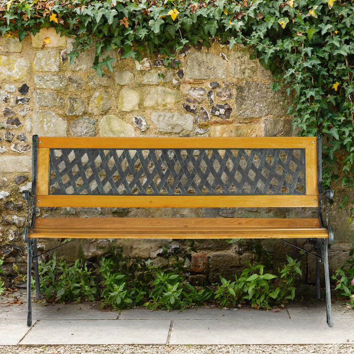 Relaxdays Garden Bench with Wicker Look